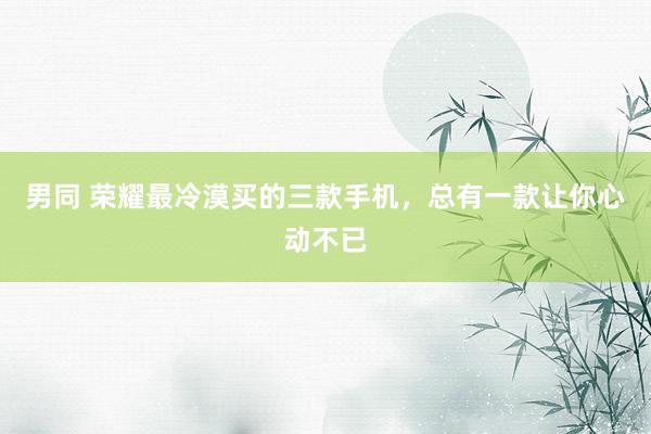 男同 荣耀最冷漠买的三款手机，总有一款让你心动不已