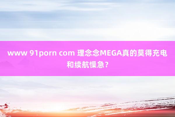 www 91porn com 理念念MEGA真的莫得充电和续航懆急？