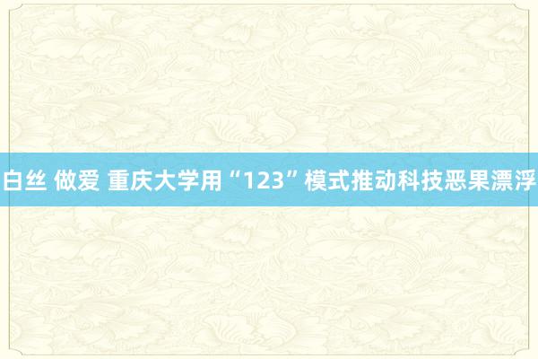 白丝 做爱 重庆大学用“123”模式推动科技恶果漂浮