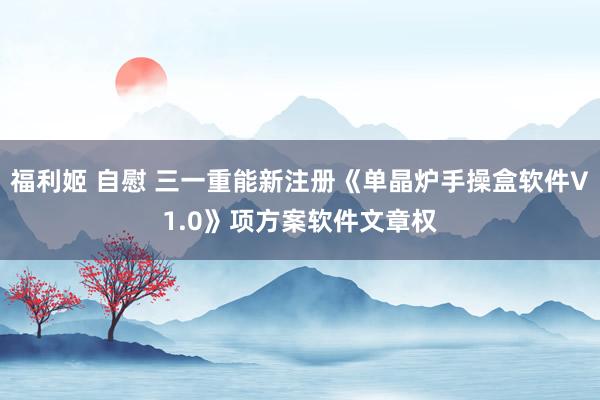 福利姬 自慰 三一重能新注册《单晶炉手操盒软件V1.0》项方案软件文章权
