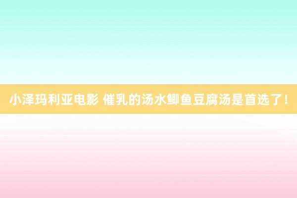 小泽玛利亚电影 催乳的汤水鲫鱼豆腐汤是首选了！