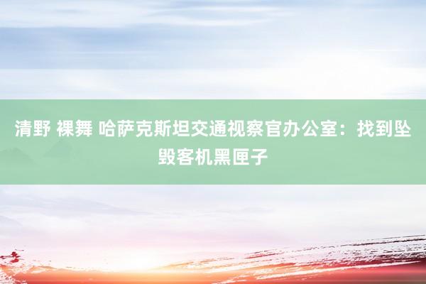 清野 裸舞 哈萨克斯坦交通视察官办公室：找到坠毁客机黑匣子