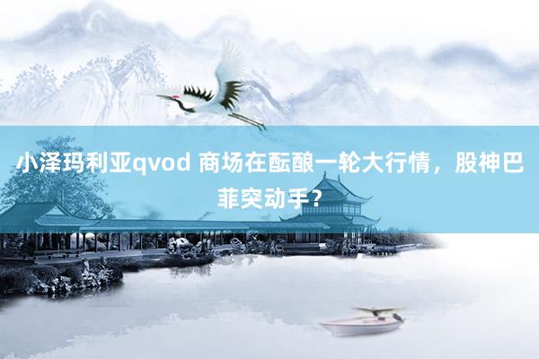 小泽玛利亚qvod 商场在酝酿一轮大行情，股神巴菲突动手？