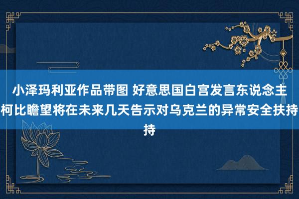 小泽玛利亚作品带图 好意思国白宫发言东说念主柯比瞻望将在未来几天告示对乌克兰的异常安全扶持