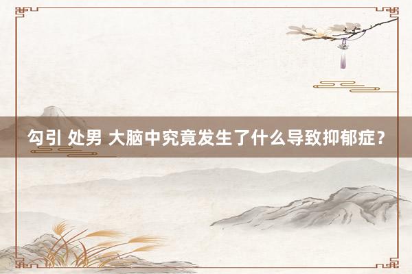勾引 处男 大脑中究竟发生了什么导致抑郁症？