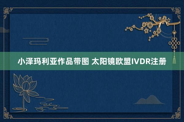 小泽玛利亚作品带图 太阳镜欧盟IVDR注册