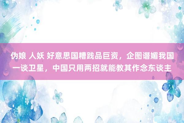 伪娘 人妖 好意思国糟践品巨资，企图谮媚我国一谈卫星，中国只用两招就能教其作念东谈主