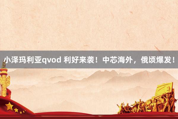 小泽玛利亚qvod 利好来袭！中芯海外，俄顷爆发！