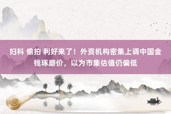 妇科 偷拍 利好来了！外资机构密集上调中国金钱琢磨价，以为市集估值仍偏低