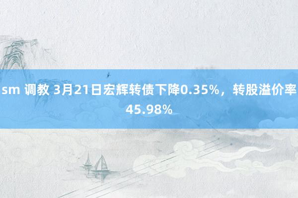 sm 调教 3月21日宏辉转债下降0.35%，转股溢价率45.98%