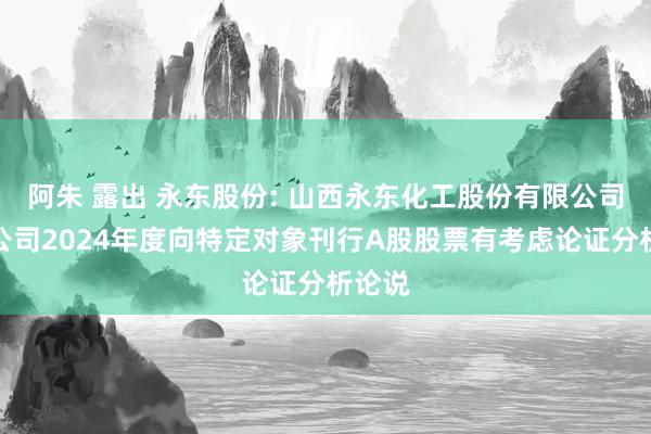 阿朱 露出 永东股份: 山西永东化工股份有限公司对于公司2024年度向特定对象刊行A股股票有考虑论证分析论说
