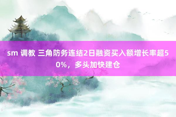 sm 调教 三角防务连结2日融资买入额增长率超50%，多头加快建仓