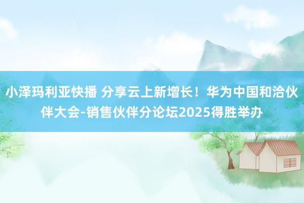 小泽玛利亚快播 分享云上新增长！华为中国和洽伙伴大会-销售伙伴分论坛2025得胜举办