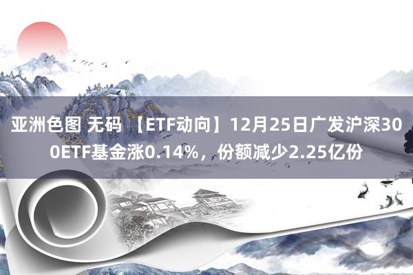 亚洲色图 无码 【ETF动向】12月25日广发沪深300ETF基金涨0.14%，份额减少2.25亿份