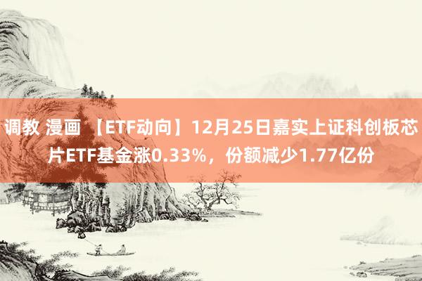 调教 漫画 【ETF动向】12月25日嘉实上证科创板芯片ETF基金涨0.33%，份额减少1.77亿份