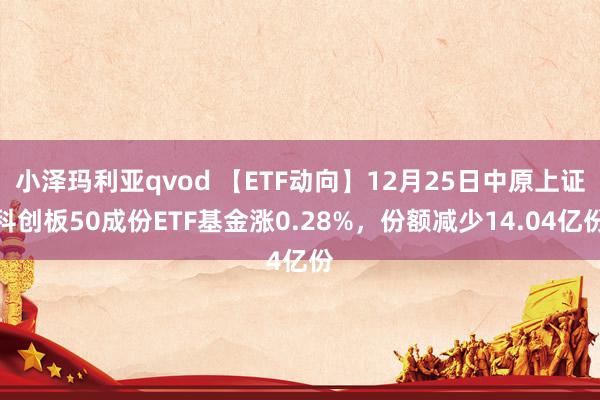 小泽玛利亚qvod 【ETF动向】12月25日中原上证科创板50成份ETF基金涨0.28%，份额减少14.04亿份
