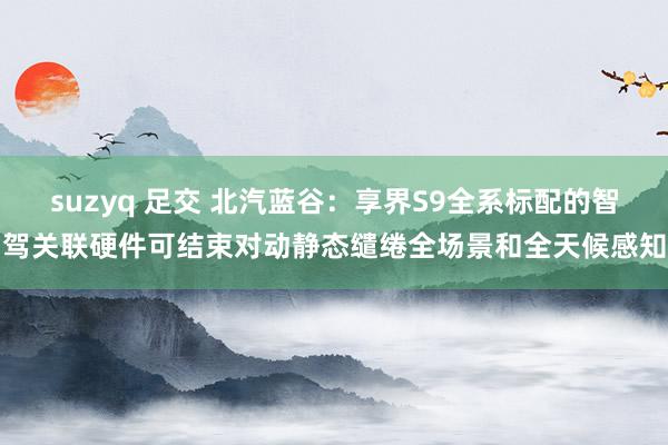 suzyq 足交 北汽蓝谷：享界S9全系标配的智驾关联硬件可结束对动静态缱绻全场景和全天候感知