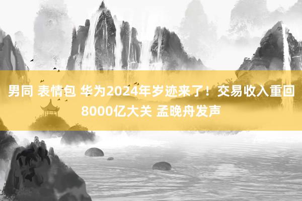 男同 表情包 华为2024年岁迹来了！交易收入重回8000亿大关 孟晚舟发声