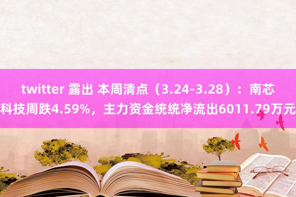 twitter 露出 本周清点（3.24-3.28）：南芯科技周跌4.59%，主力资金统统净流出6011.79万元