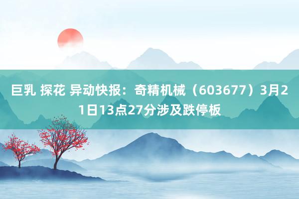 巨乳 探花 异动快报：奇精机械（603677）3月21日13点27分涉及跌停板