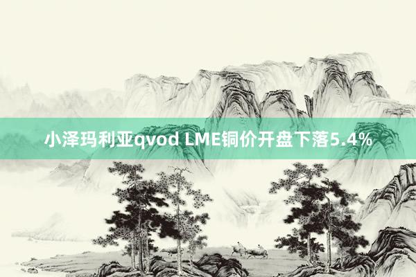 小泽玛利亚qvod LME铜价开盘下落5.4%