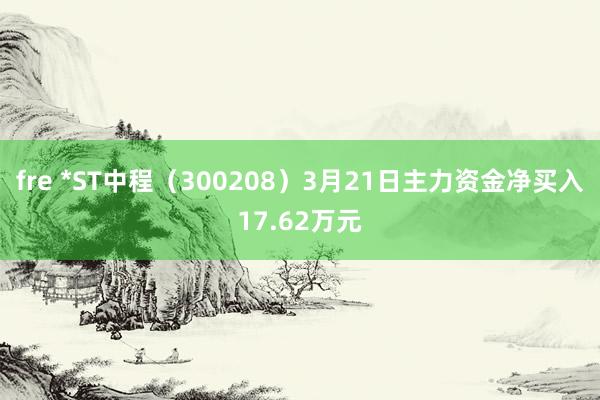 fre *ST中程（300208）3月21日主力资金净买入17.62万元