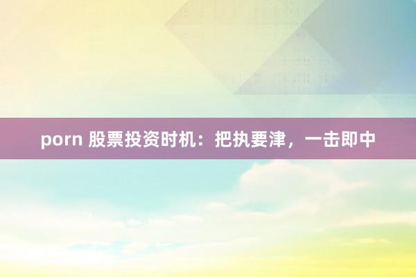 porn 股票投资时机：把执要津，一击即中