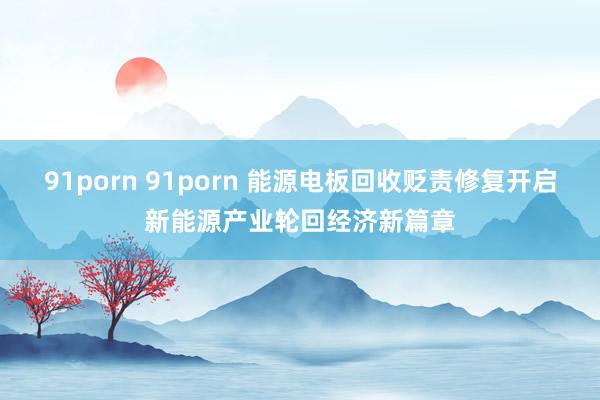 91porn 91porn 能源电板回收贬责修复开启新能源产业轮回经济新篇章