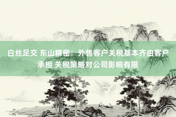 白丝足交 东山精密：外售客户关税基本齐由客户承担 关税策略对公司影响有限
