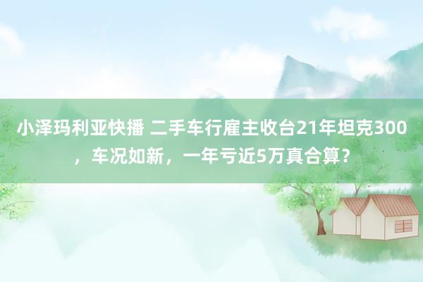 小泽玛利亚快播 二手车行雇主收台21年坦克300，车况如新，一年亏近5万真合算？