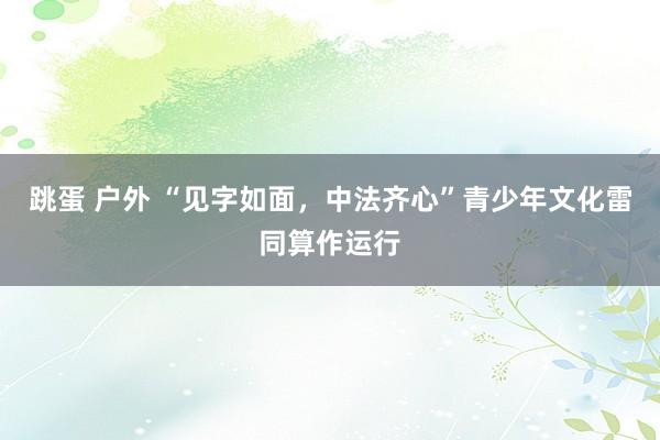 跳蛋 户外 “见字如面，中法齐心”青少年文化雷同算作运行