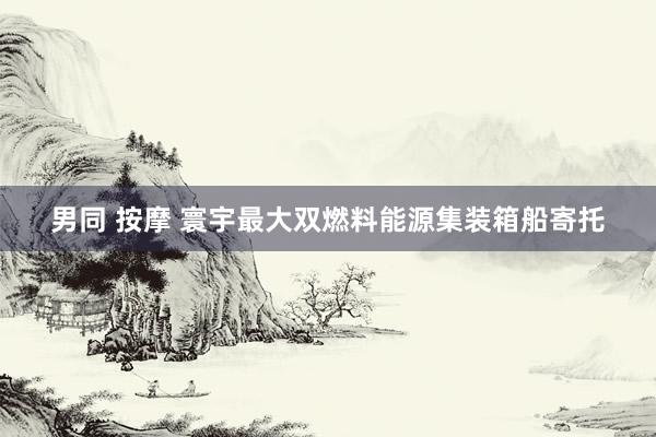 男同 按摩 寰宇最大双燃料能源集装箱船寄托