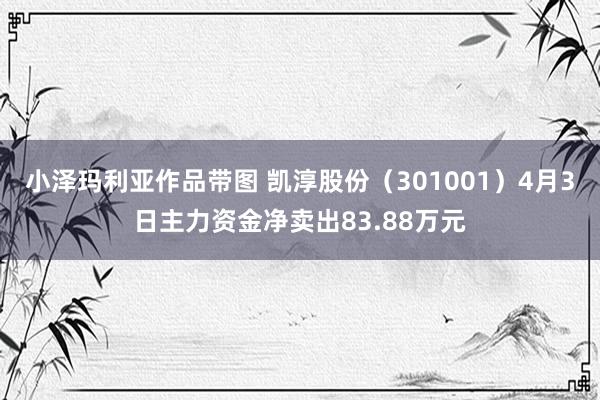 小泽玛利亚作品带图 凯淳股份（301001）4月3日主力资金净卖出83.88万元