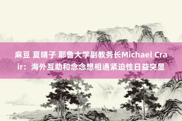 麻豆 夏晴子 耶鲁大学副教务长Michael Crair：海外互助和念念想相通紧迫性日益突显