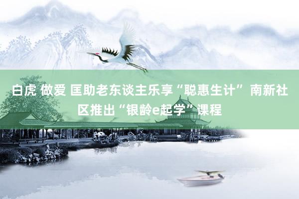 白虎 做爱 匡助老东谈主乐享“聪惠生计” 南新社区推出“银龄e起学”课程