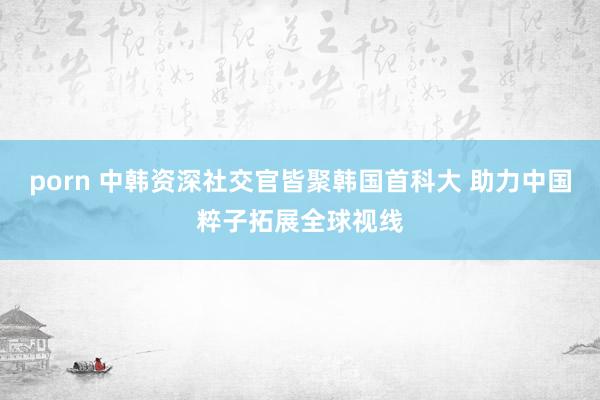 porn 中韩资深社交官皆聚韩国首科大 助力中国粹子拓展全球视线
