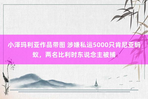 小泽玛利亚作品带图 涉嫌私运5000只肯尼亚蚂蚁，两名比利时东说念主被捕