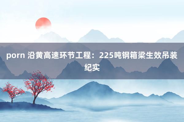 porn 沿黄高速环节工程：225吨钢箱梁生效吊装纪实