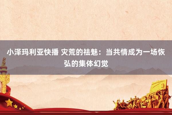 小泽玛利亚快播 灾荒的祛魅：当共情成为一场恢弘的集体幻觉